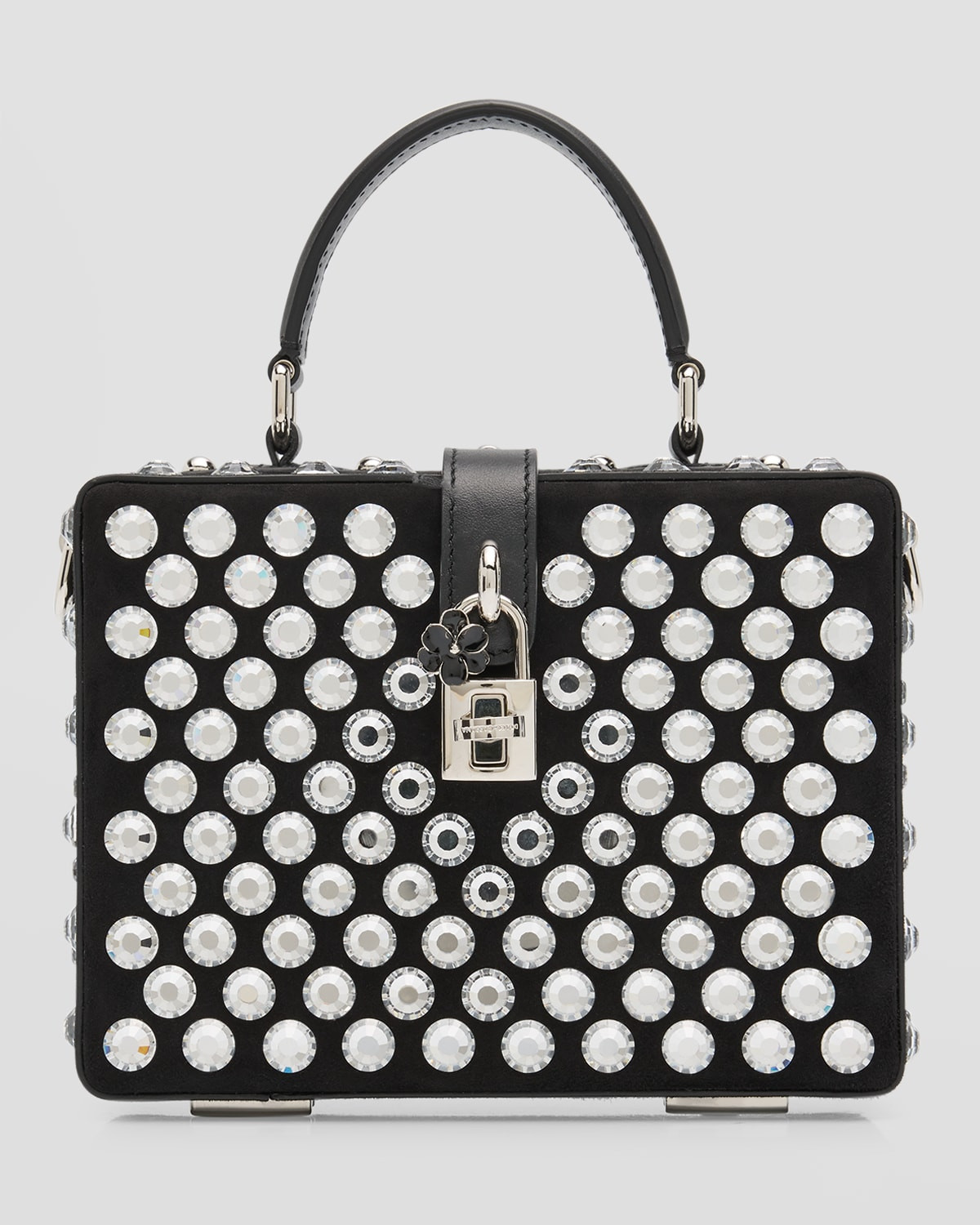 Crystal Box Leather Top-Handle Bag | Neiman Marcus