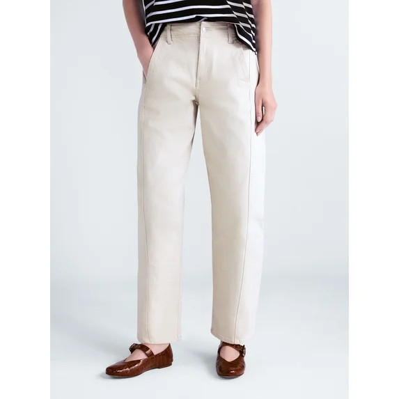 Free Assembly Women's and Women's Plus Side Panel Barrel Jeans, 30" Inseam, Sizes 0-28W | Walmart (US)