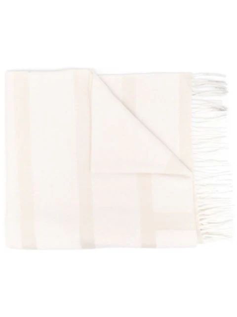 TOTEME monogram-jacquard Wool Scarf - Farfetch | Farfetch Global