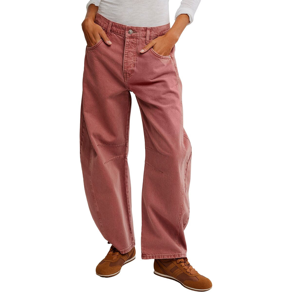 Free People Good Luck Mid Rise Barrel Pant - Women's Sunsetter, 32 | Backcountry