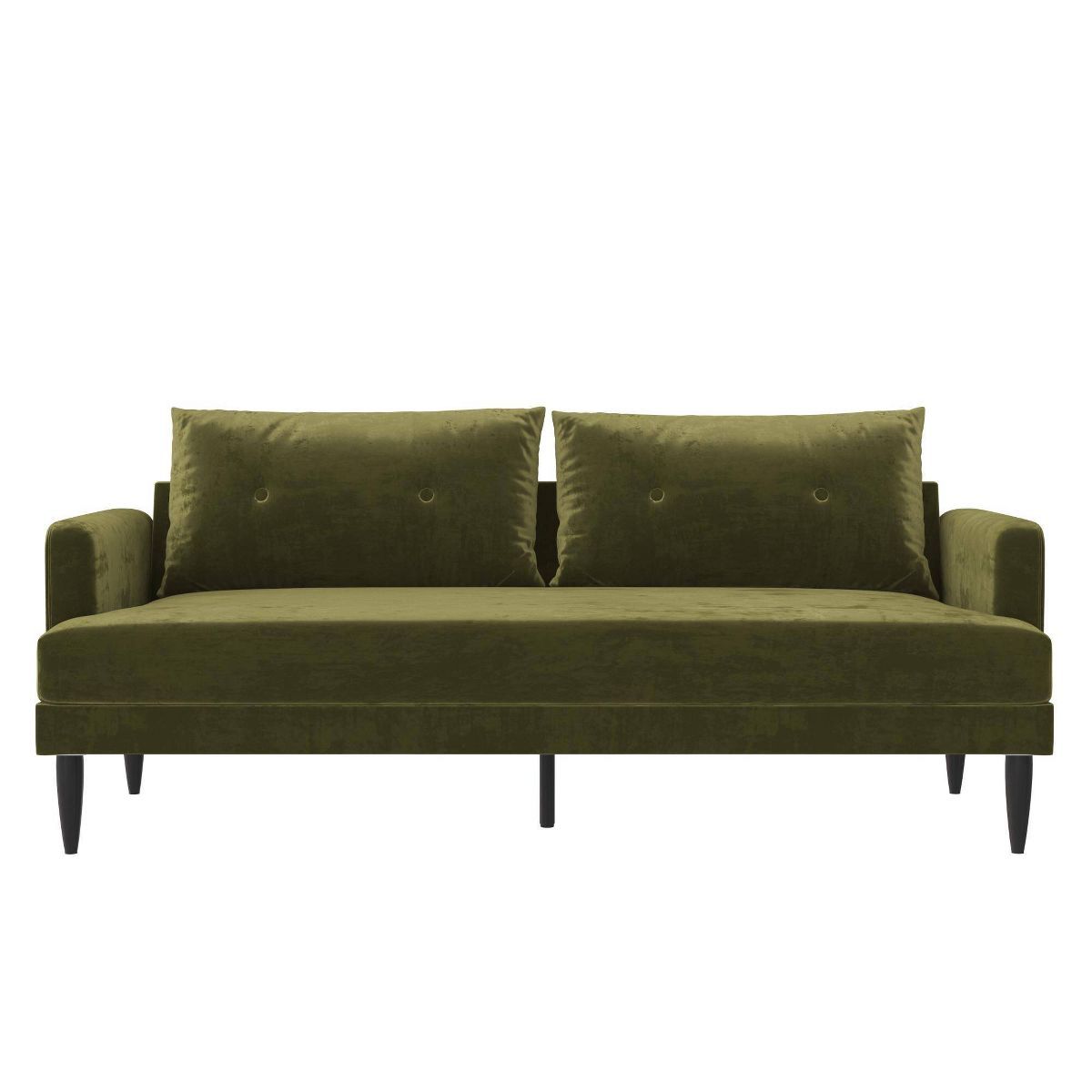 Bailey Pillow Back Sofa Olive Green Velvet - Novogratz | Target