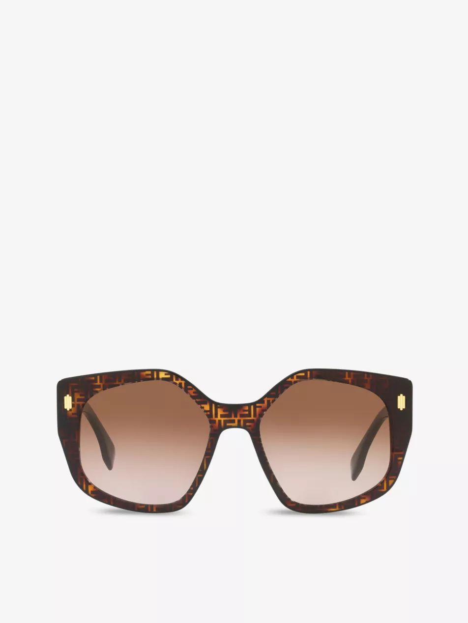 FN000584 monogram cat-eye acetate sunglasses | Selfridges