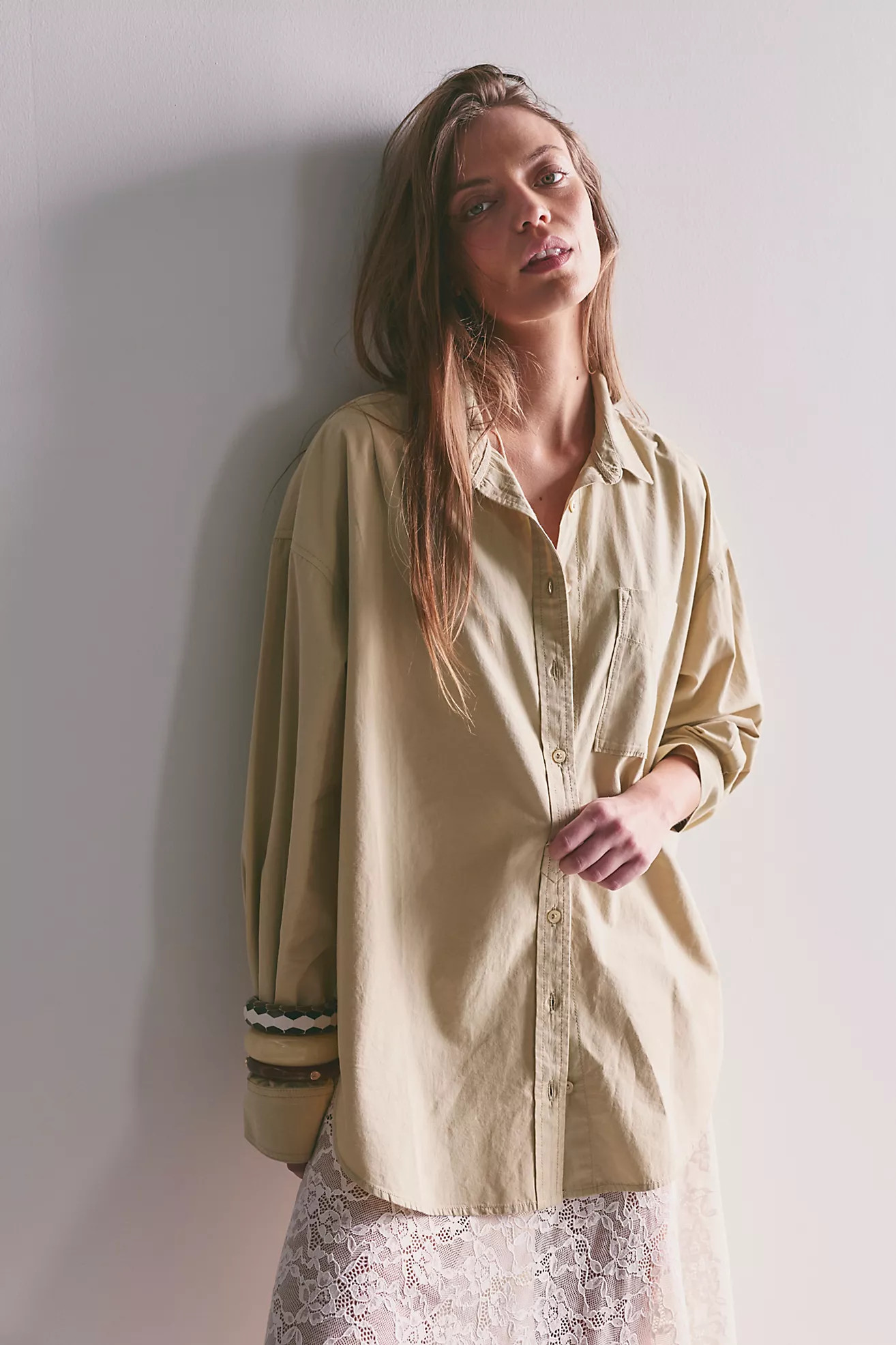 We The Free Lexi Poplin Button Down Shirt | Free People (Global - UK&FR Excluded)