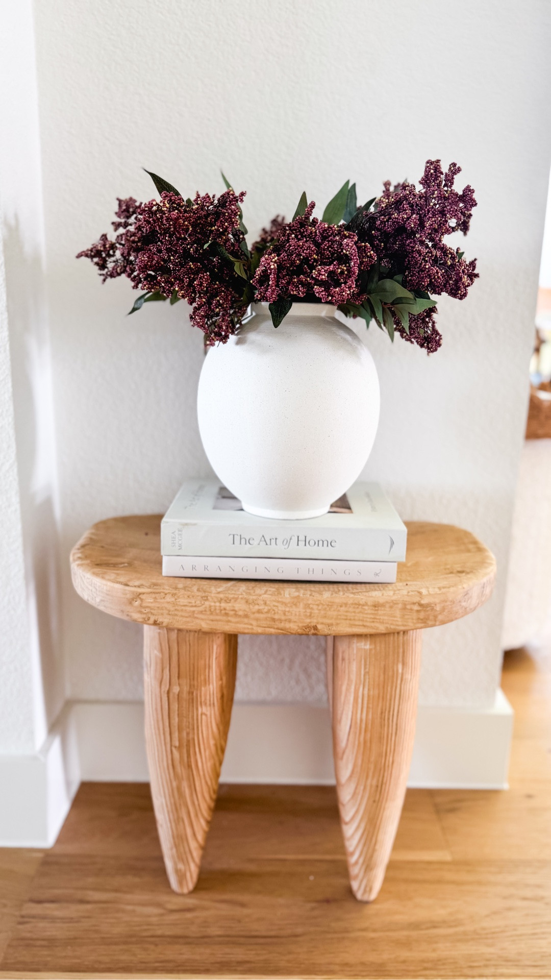 My favorite fall stems are finally BACK IN STOCK and I own them in two colors because they’re that good. These burgundy fall stems are such an easy way to add warm fall color to a neutral home without completely changing your decor. I love them styled in a simple white vase for an easy fall floral arrangement that works for entryway decor, console table styling, living room decor, shelf styling or a small accent table. If you love neutral fall decor, organic modern home decor, simple fall decorating ideas and elevated affordable home finds, these are such a good seasonal staple to bring out year after year. They sold out before, so I’m happy to see this color back in stock! 🍂

#LTKHome #LTKSaleAlert #LTKSeasonal