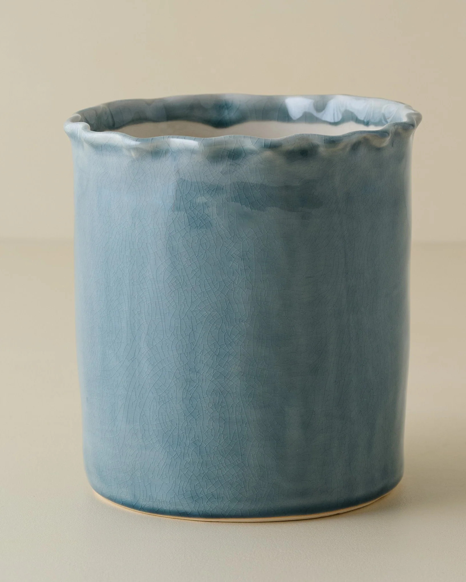 Blue Scalloped Utensil Crock | Magnolia