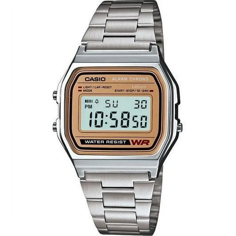 Casio A158WEA-9 Men's Metal Band Chronograph Alarm Digital Watch | Walmart (US)