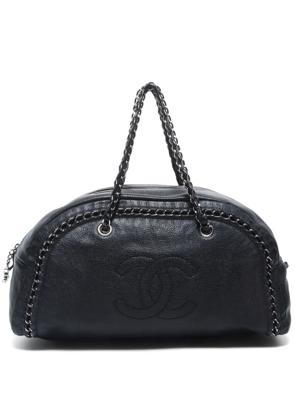CHANEL Pre-Owned 2005-2006 chain Boston bag - Black | Farfetch Global