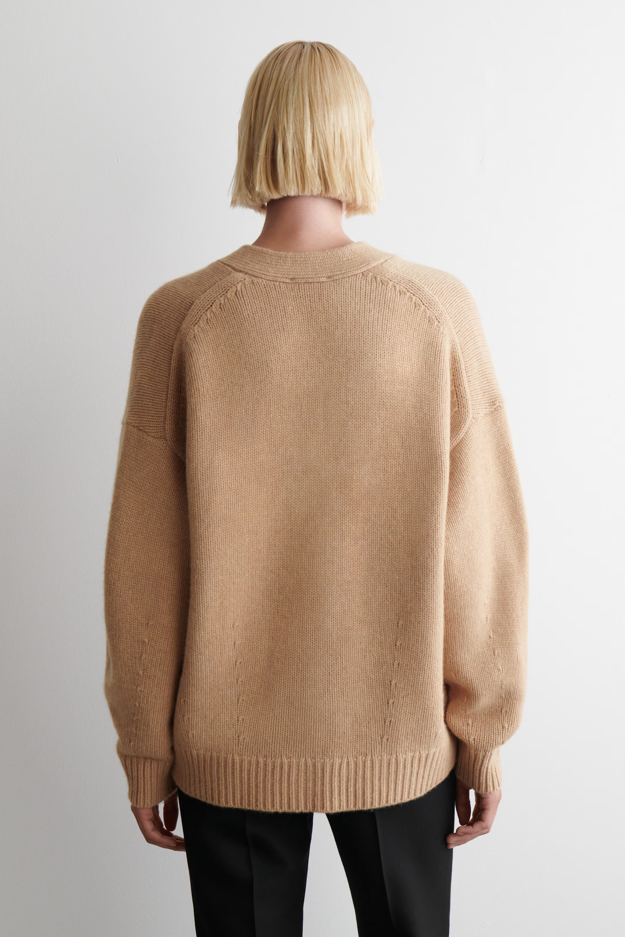 OVERSIZED CASHMERE-BLEND CARDIGAN - OATMEAL MÉLANGE | COS | COS UK