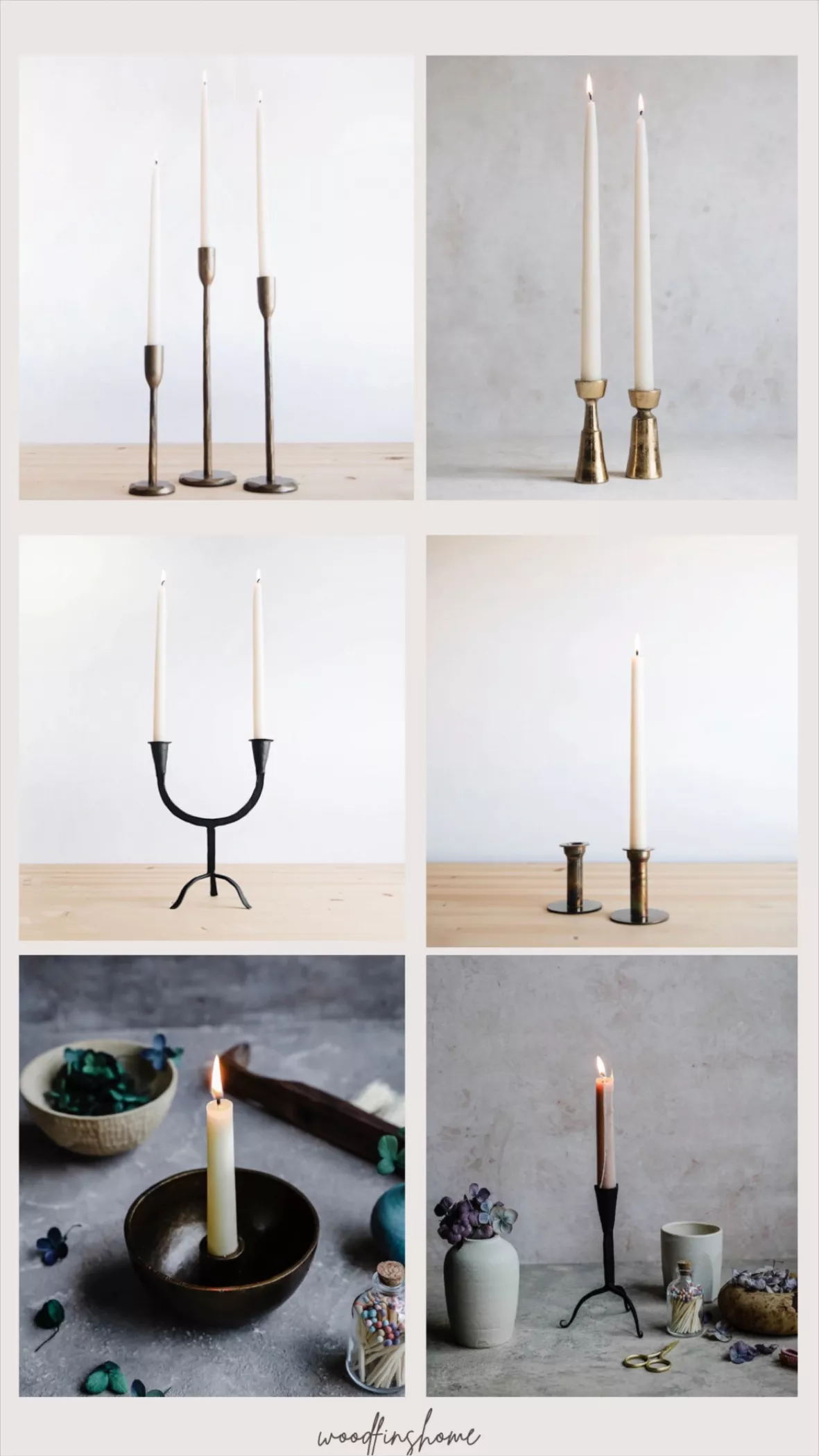Hand Forged Iron Candle Holder - Double Arm –