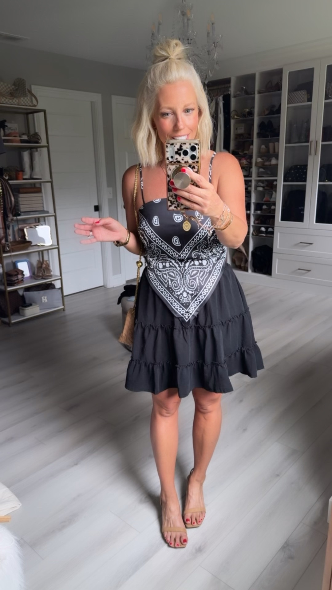 I love seeing the bandanna trend and I got this top from Amazon! ✨ Paired with one of my favorite skirts I am wearing in a size small in the skirt and a medium in the tank! Heels sized up 1/2 size!

#LTKootd #LTKSeasonal #LTKSaleAlert