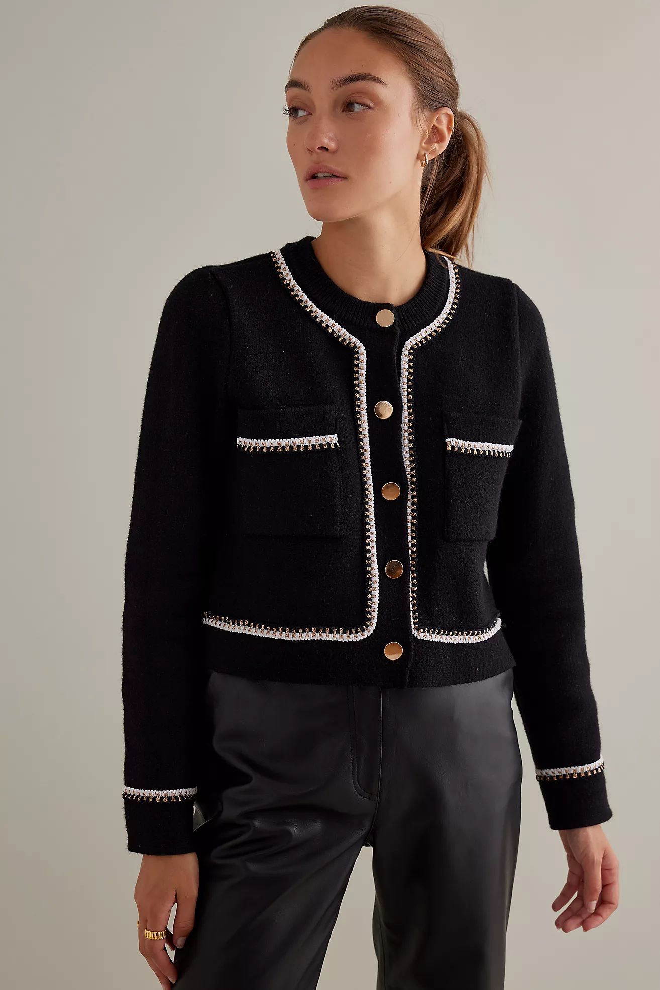 Contract Stitch Patch-Pocket Cardigan | Anthropologie (UK)