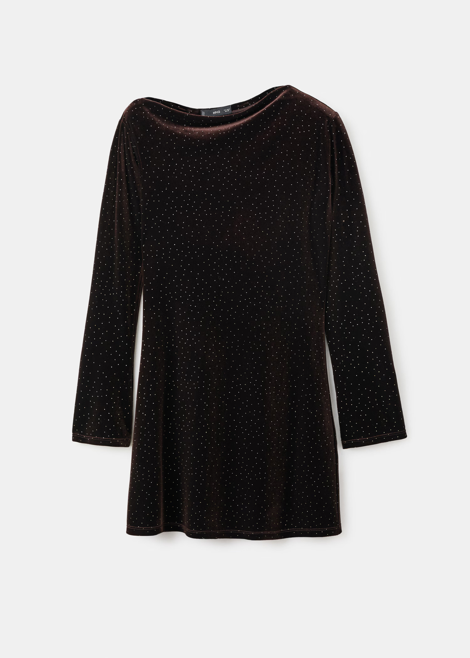 Asymmetrical velvet dress with shiny details - Women | MANGO USA | Mango (US/MX/AU)