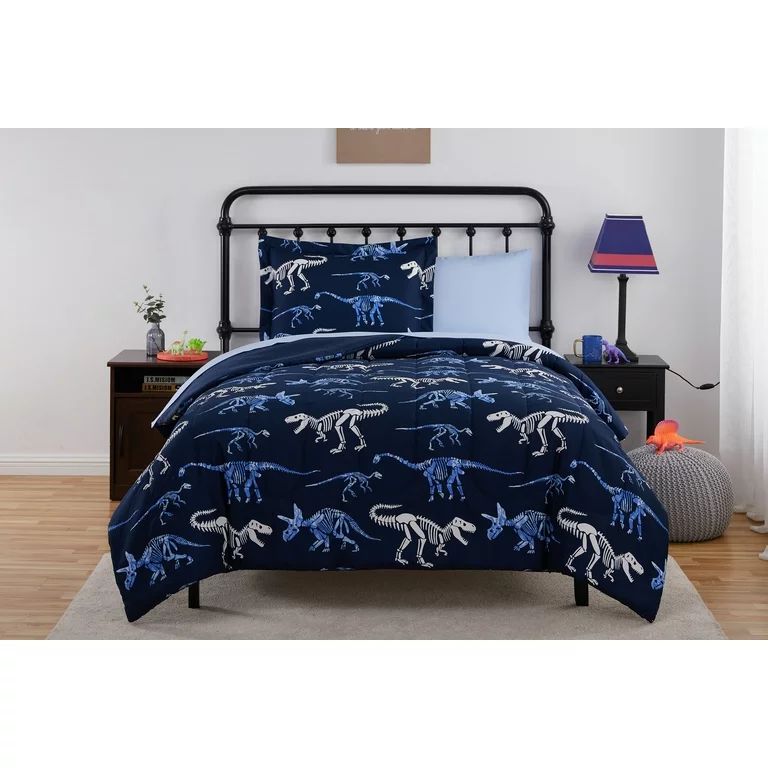 Your Zone Glow-in-the-Dark Dino Bed-in-a-Bag Coordinating Bedding Set, Twin | Walmart (US)
