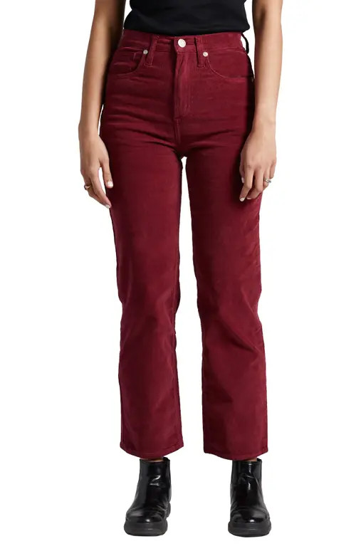 Silver Jeans Co. Highly Desirable High Waist Straight Leg Corduroy Jeans in Wine at Nordstrom, Size  | Nordstrom