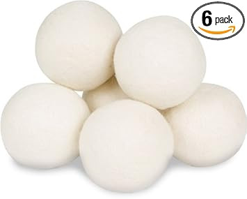 Wool Dryer Balls by Smart Sheep 6-Pack, XL Premium Reusable Natural Fabric Softener Award-Winning | Amazon (US)