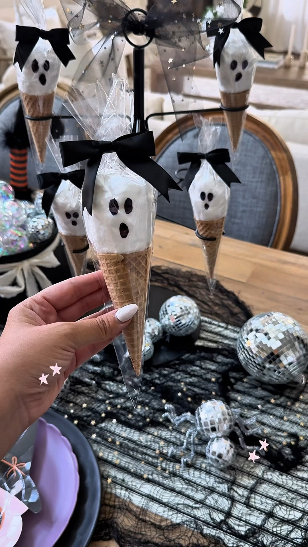 ghost cotton candy cones 👻 one of my favorite easy halloween party ideas! all you need is white cotton candy, clear cone bags + a black marker to make the cutest little ghost treats! 🎃🖤 perfect for a halloween party, spooky movie night or kids halloween treat!

ghost cotton candy cones, halloween party ideas, easy halloween treats, halloween party treats, halloween candy ideas, halloween kids party, kids halloween treats, halloween food ideas, halloween snack ideas, spooky treats, halloween party food, easy halloween DIY, halloween hosting ideas, halloween party favors, ghost treats, cotton candy treats, halloween dessert ideas, spooky season ideas, halloween entertaining

#LTKHome #LTKSeasonal #LTKKids