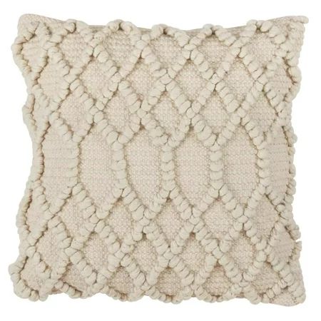 Diamond Weave Wool-Cotton Blend Down Filled Decorative Throw Pillow | Walmart (US)