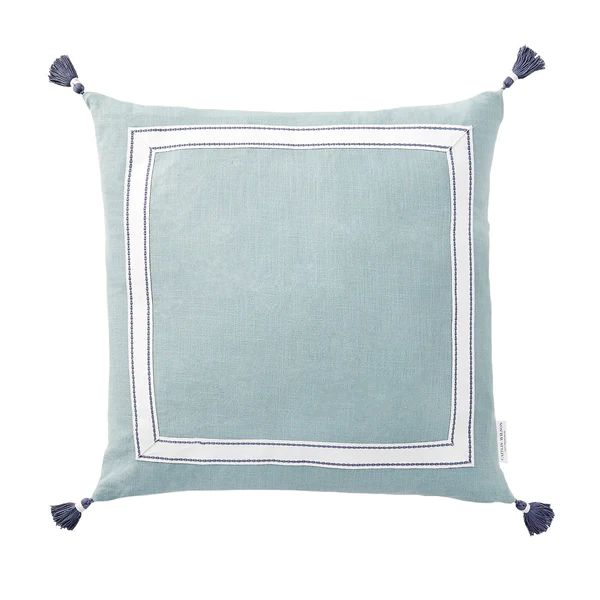 Meadow Ribbon Trim Tassel Pillow | Caitlin Wilson Design