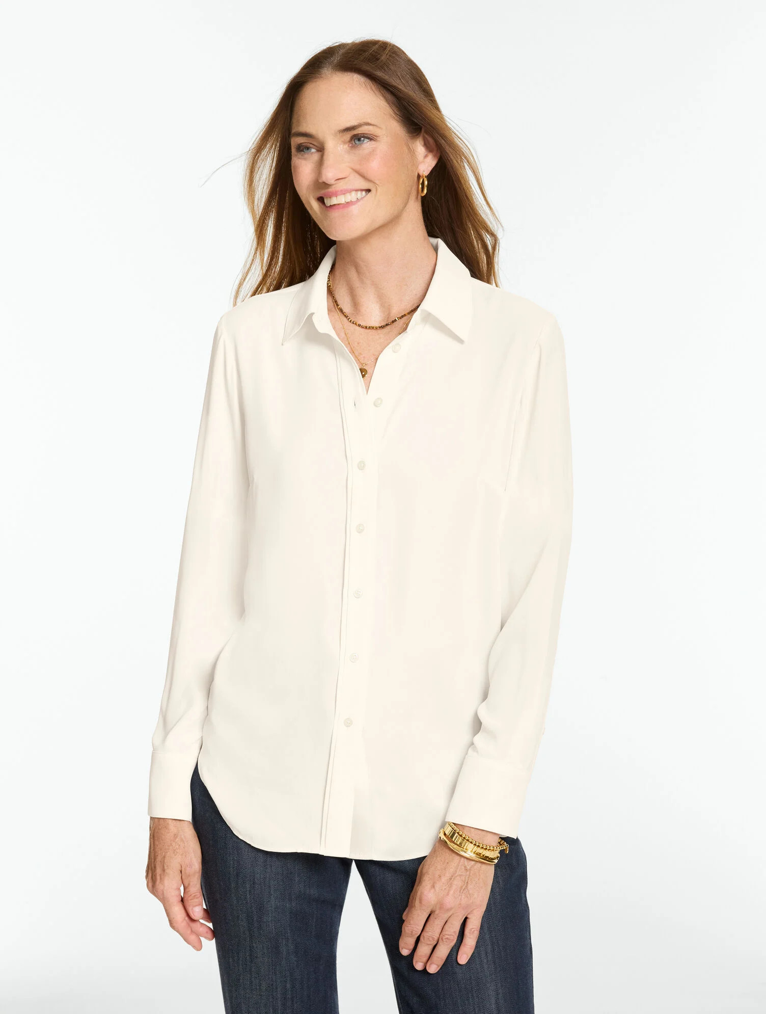 Soft Button Front Shirt | Talbots