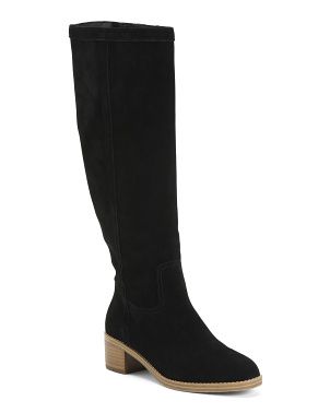 Block Heel High Shaft Suede Boots | TJ Maxx