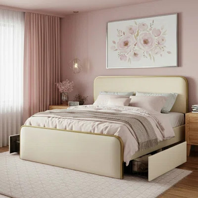 Upholstered Metal Platform Bed with Storage Drawers | Wayfair North America