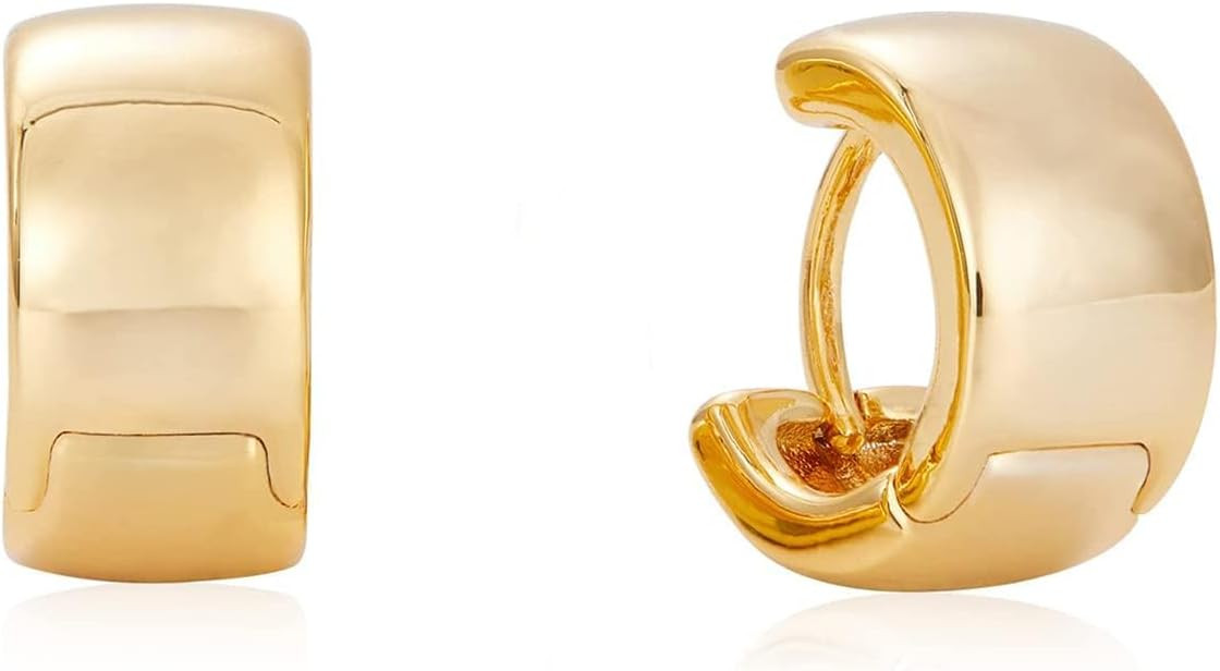 Gold Pearl Hoop Earrings for Women | 18K Gold Huggie Earrings | Lightweight Small Gold Hoop Earri... | Amazon (US)