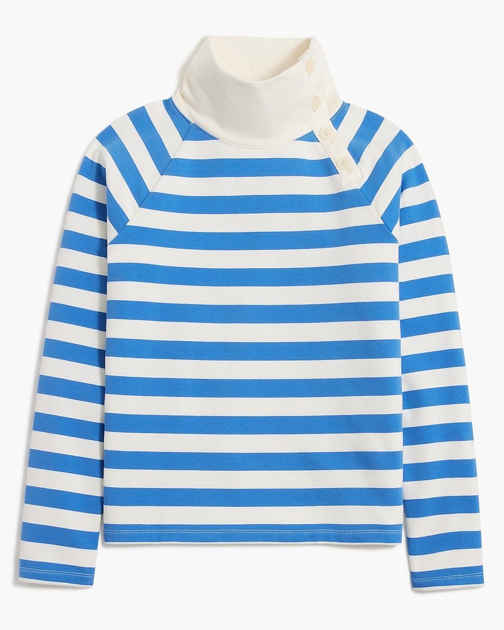Striped wide button-collar pullover sweatshirt in lightweight terry | J.Crew Factory