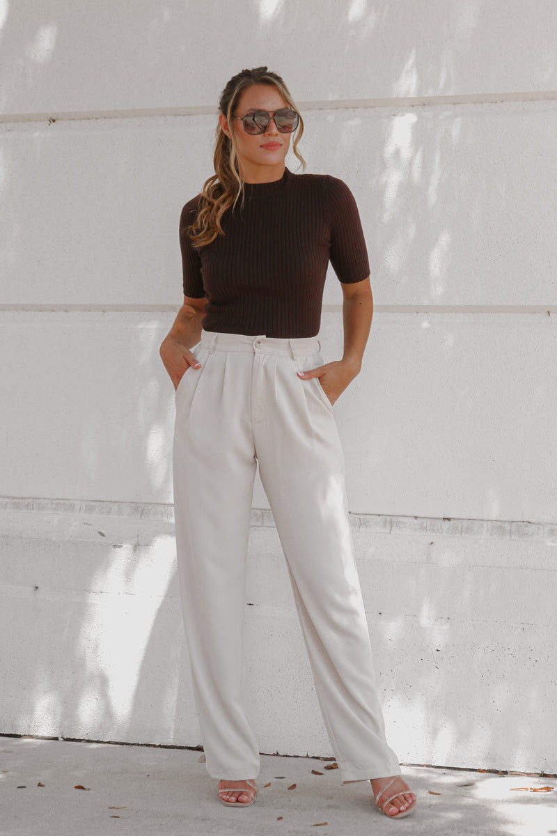 Berkeley Pant in Beige | lauren nicole