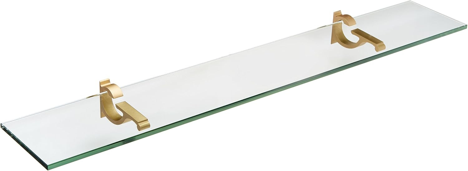 Spancraft 6" x 12" Brushed Bronze Monarch Glass Shelf | Amazon (US)