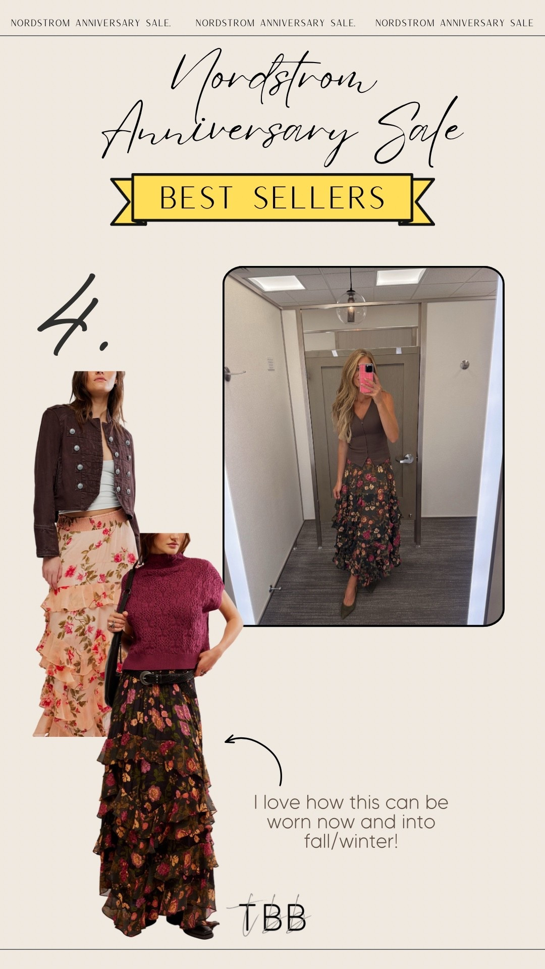 I love free people maxi skirts. This one is a part of the Nordstrom anniversary sale and comes in the prettiest to prints. I love how you can wear this now and also through up fall and winter! ￼

#LTKSeasonal #LTKSaleAlert #LTKootd