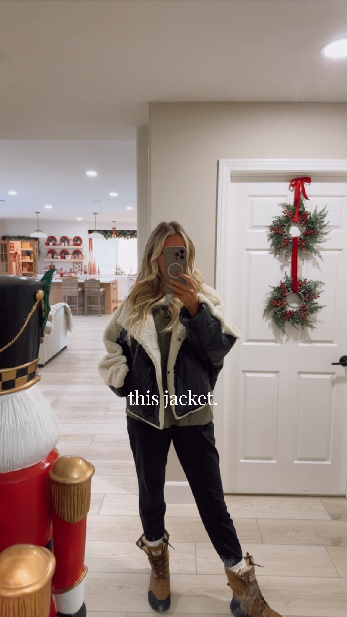 Lightweight puffer but still warm 
Sherpa Jacket 
Black puffer coat 
Sherpa sleeves 

#LTKmomlife #LTKOver40 #LTKGiftGuide