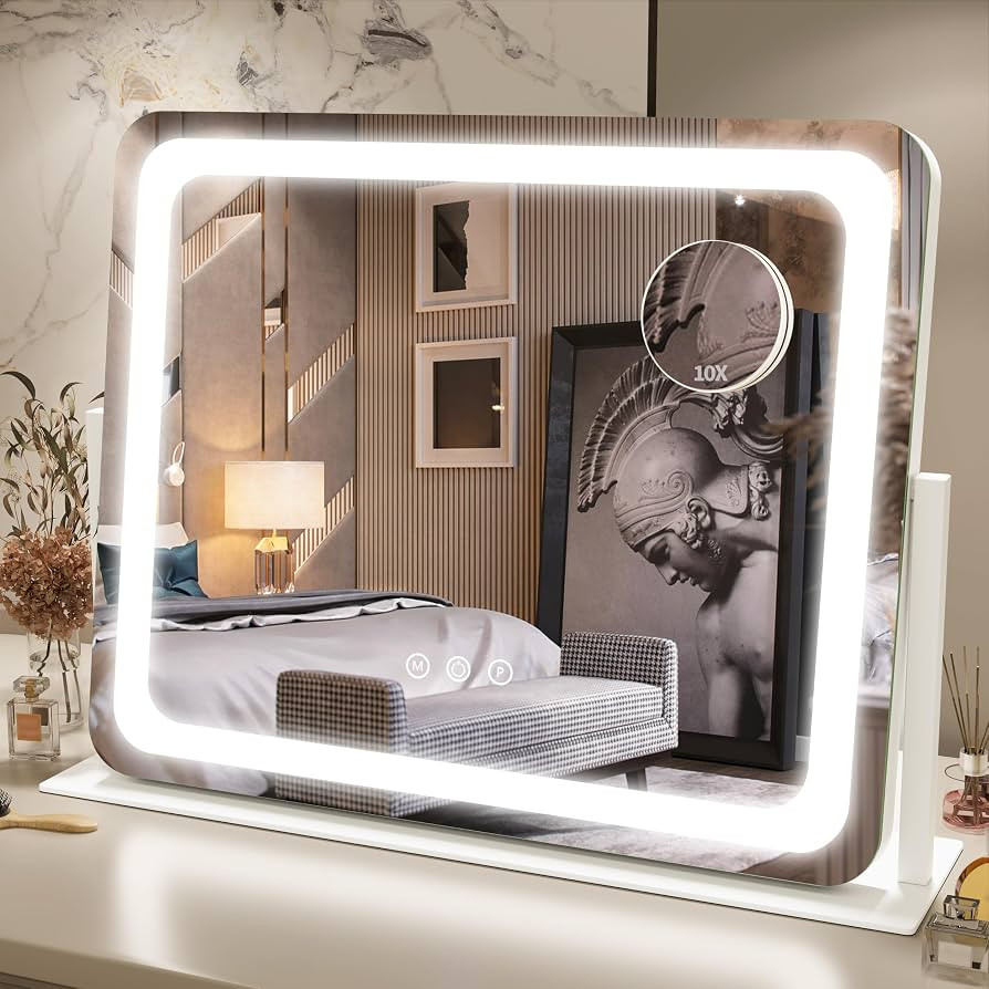 FENNIO Vanity Mirror with Lights 22''x17'' Makeup Mirror with Lights,Vanity Mirror Touch Screen w... | Amazon (US)
