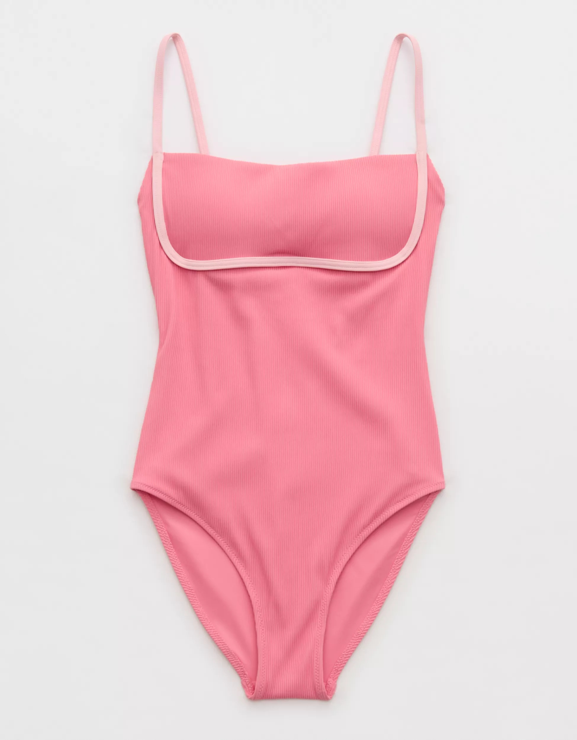Aerie Binding Full Coverage Ribbed One Piece Swimsuit | Aerie