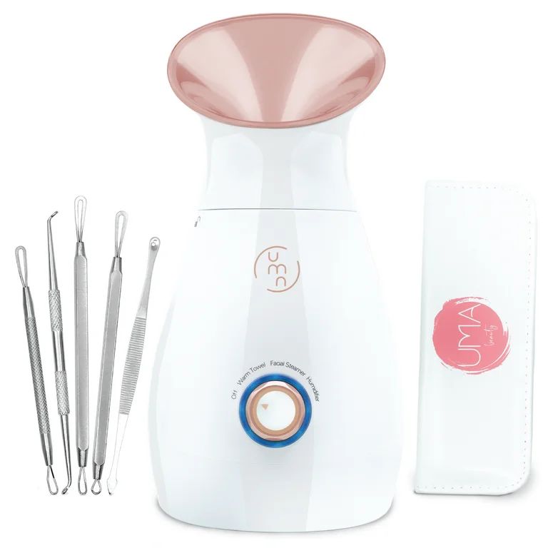 UMA Beauty Nano Face Steamer Facial Kit Skin Care Tool Set, Rose Gold | Walmart (US)