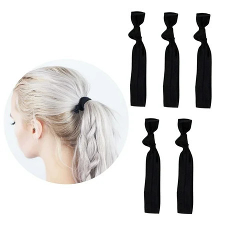 Kitsch Elastic Hair Ties Black 5 Ct | Walmart (US)