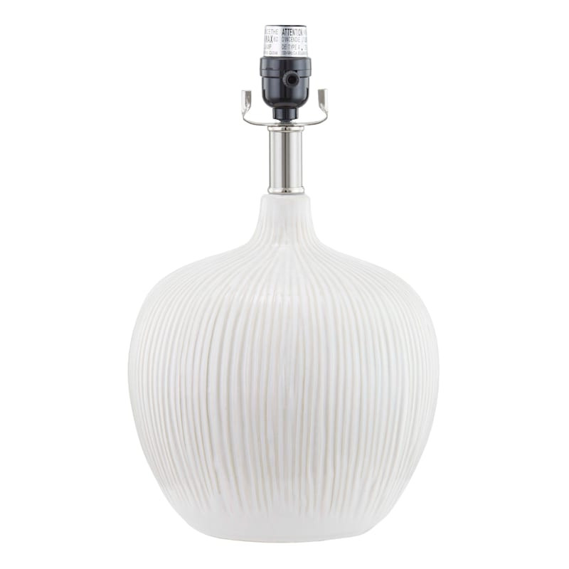 Cream Textured Round Accent Lamp, 15" | At Home