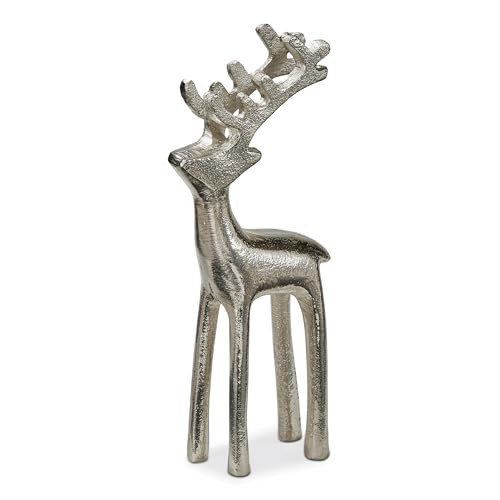 tag Large Silver Reindeer Silhouette Figurine Decorative Sculpture for Holiday Christmas Decor 85 in H x 325 in L x 15 in W Silver | Amazon (US)