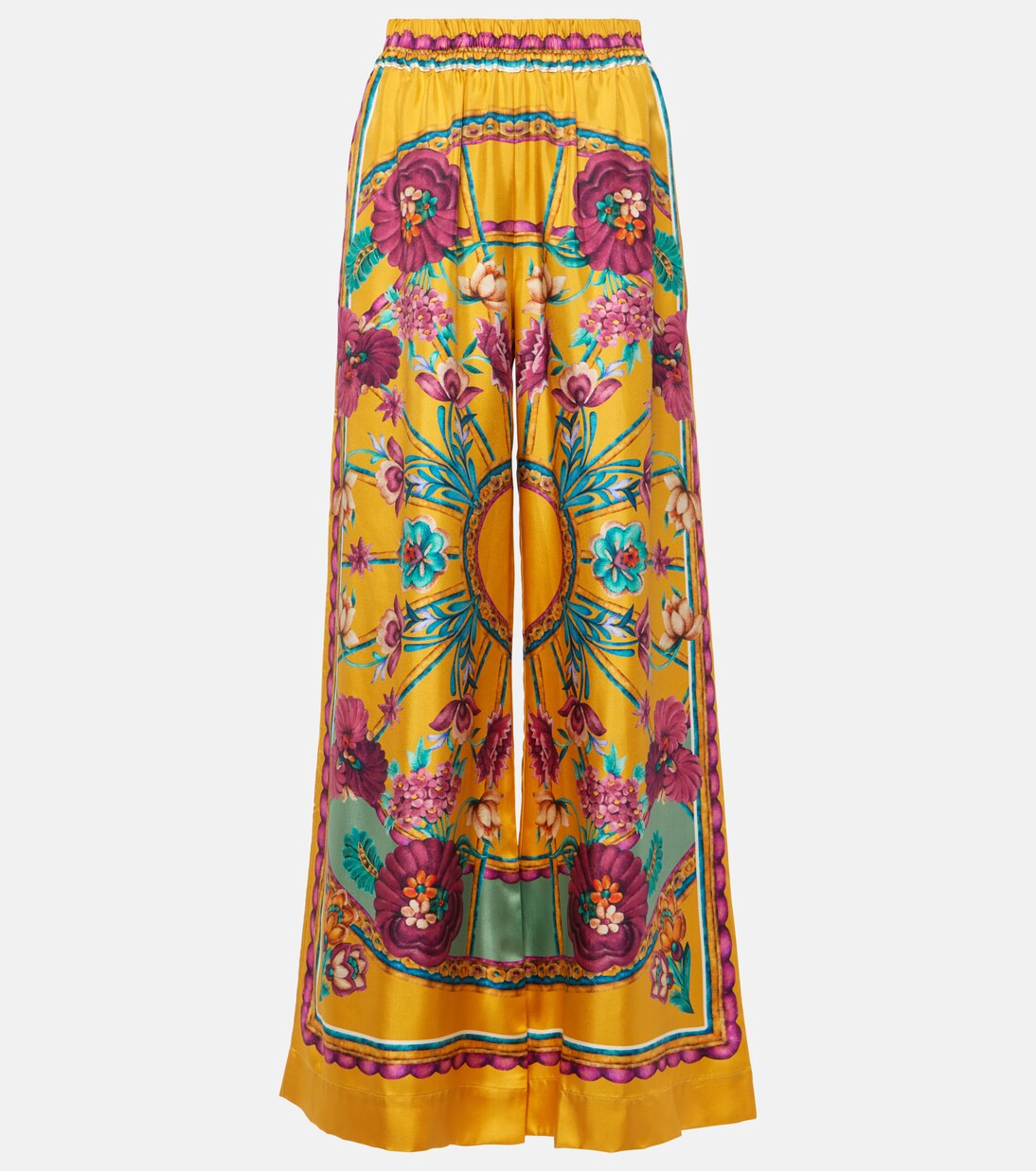 Floral silk twill palazzo pants | Mytheresa (US/CA)