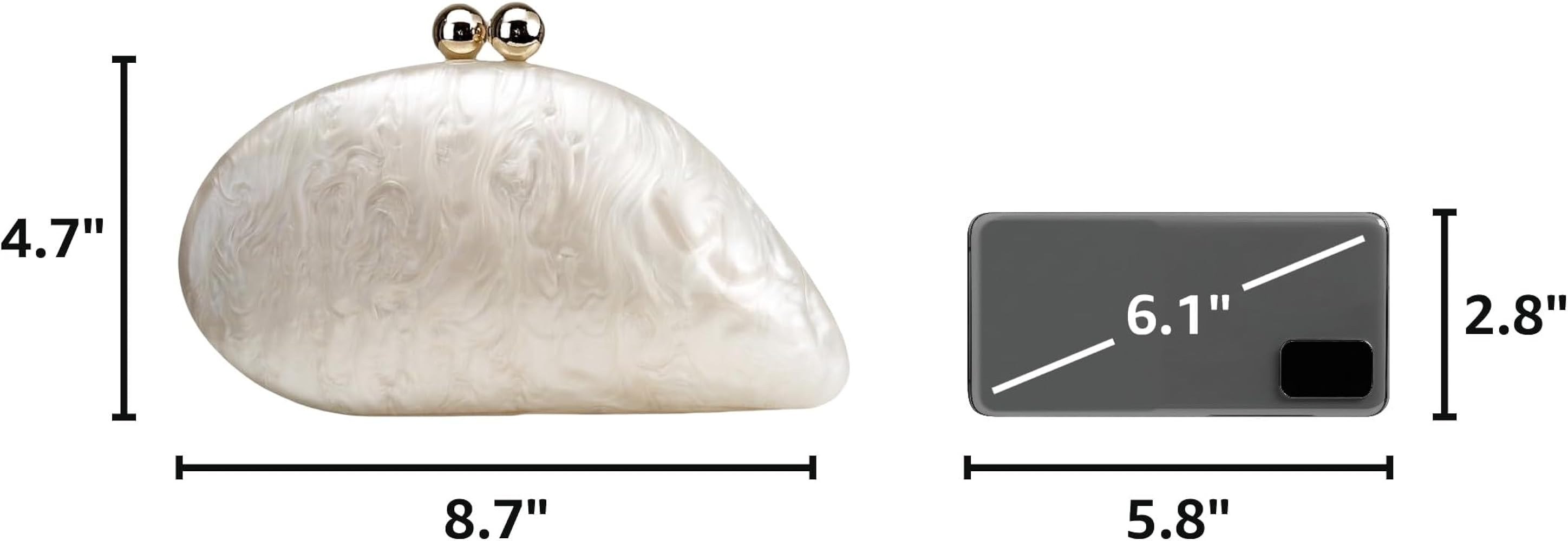 UMREN Seashell Chain Shoulder Bag for Women Acrylic Evening Clutch Bag Glitter Marble Purse Handb... | Amazon (US)
