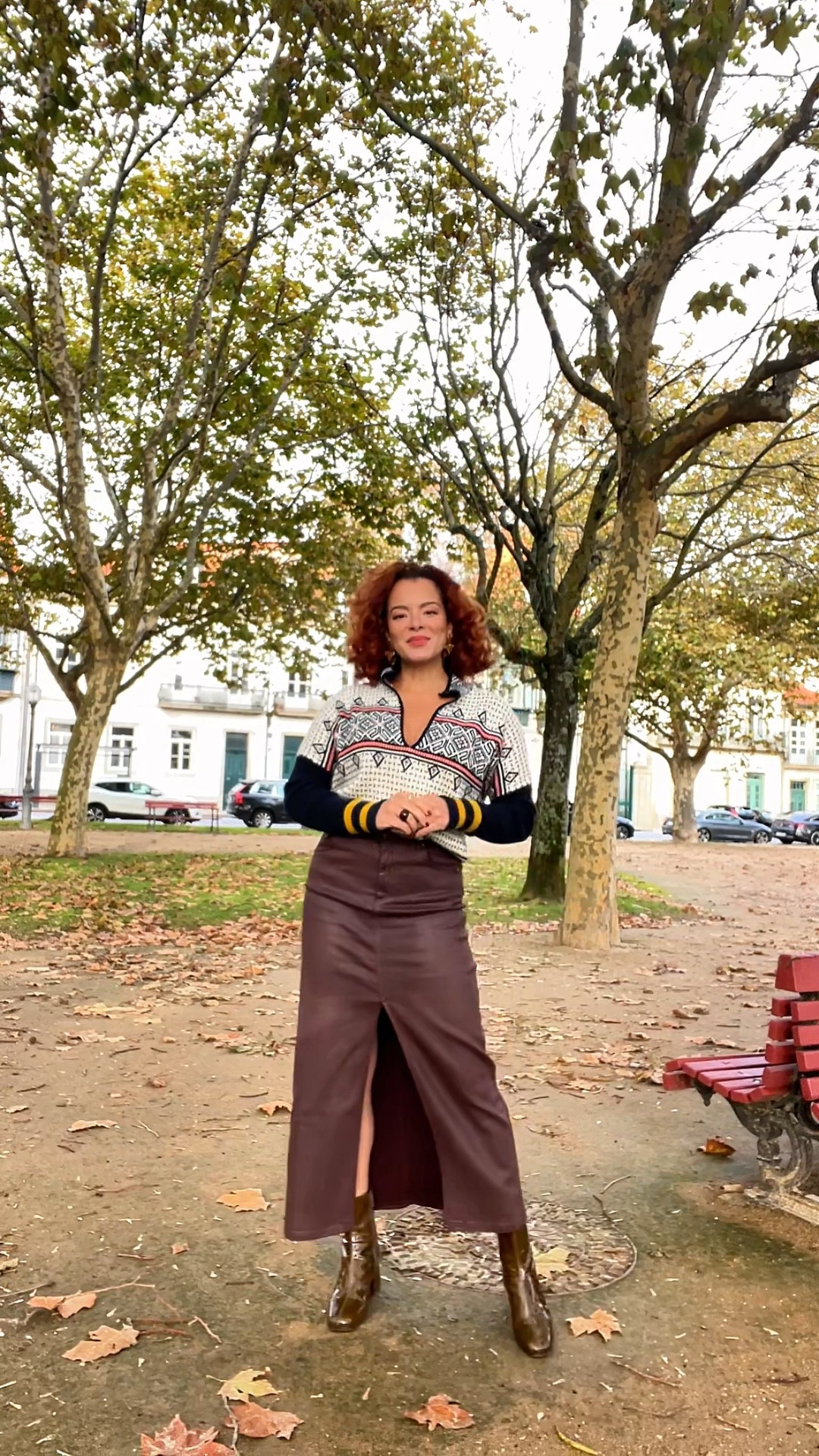 Fall casual chic outfit in Portugal! Wearing a size medium in the sweater and skirt. ☺️ 

Fall fashion, fall style, LTK video, outfit ideas for fall, style tip 

#LTKSeasonal #LTKworkwear #LTKVideo