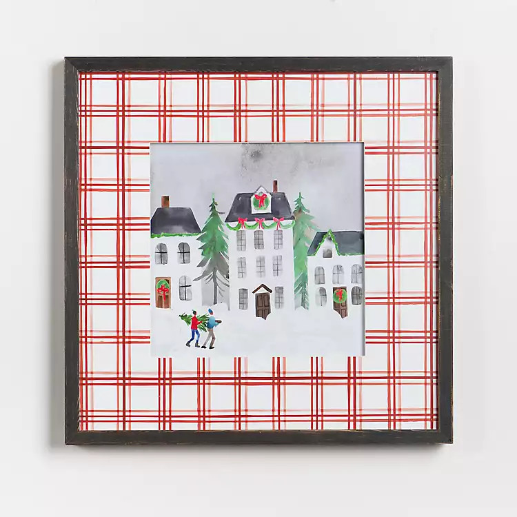Winter Village Windowpane Framed Art Print | Kirkland's Home