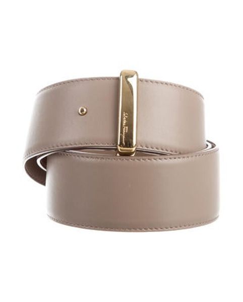 Salvatore Ferragamo Leather Buckle Belt Gold | The RealReal