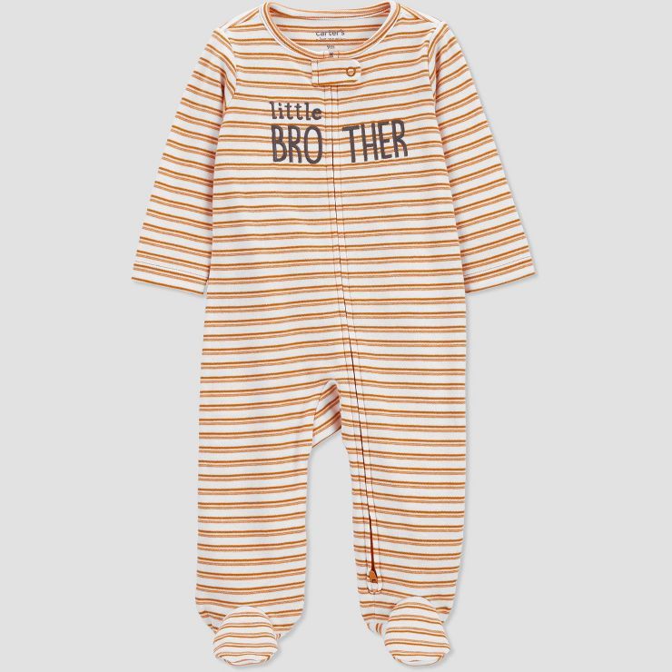 Carter's Just One You® Baby Girls' Little Brother Footed Pajama - Gold | Target