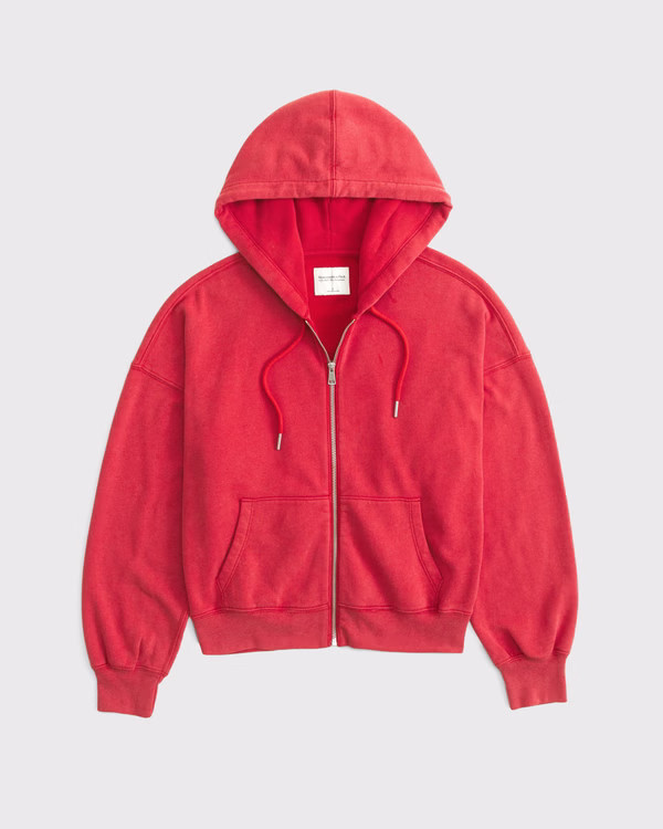 Women's Sunday Hooded Full-Zip | Women's Tops | Abercrombie.com | Abercrombie & Fitch (US)