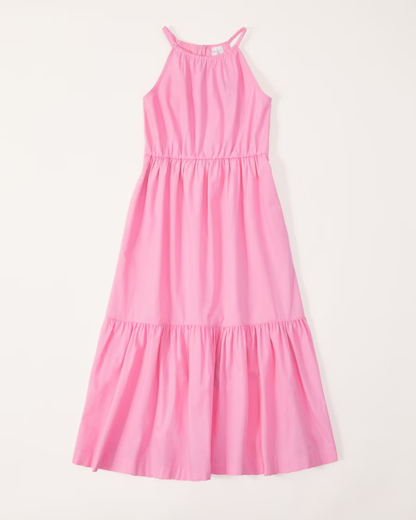 poplin maxi dress | Abercrombie & Fitch (US)