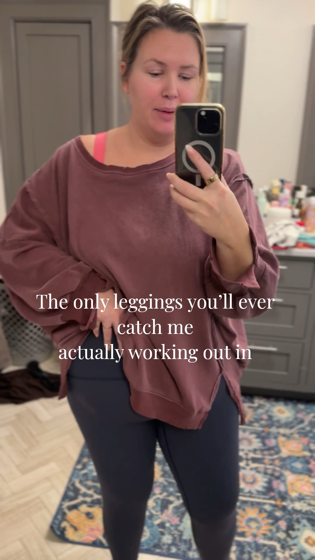 These leggings don’t fall down and they have incredible belly tummy support! Use code ASHLEYDXSPANX 🙌 top is an XL - they run oversized! Reminder I’m 5’8 18/20/2X 42DD. I’m actually just wearing my wire free bra right now (3x). 
I have a complicated history with exercise obsession and orthorexia, but I finally found a workout that feels good to me and I can do for joy and strength and mental health. 💕

#LTKSaleAlert #LTKfitnessgoals #LTKPlusSize
