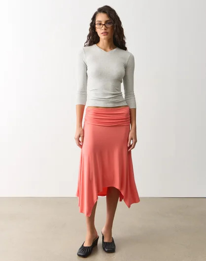 Ruched Handkerchief Midi Skirt | Glassons (Australia)