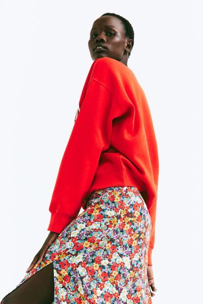 Sweatshirt - Orange-red/Wisconsin - Ladies | H&M US | H&M (US + CA)