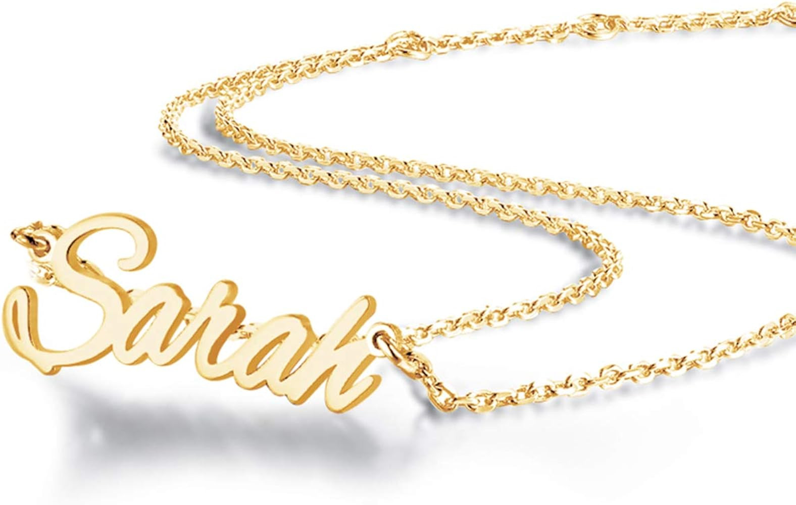 EVER2000 Custom Name Necklace, 18K Gold Plated Nameplate Personalized Jewelry Gift for Women | Amazon (US)