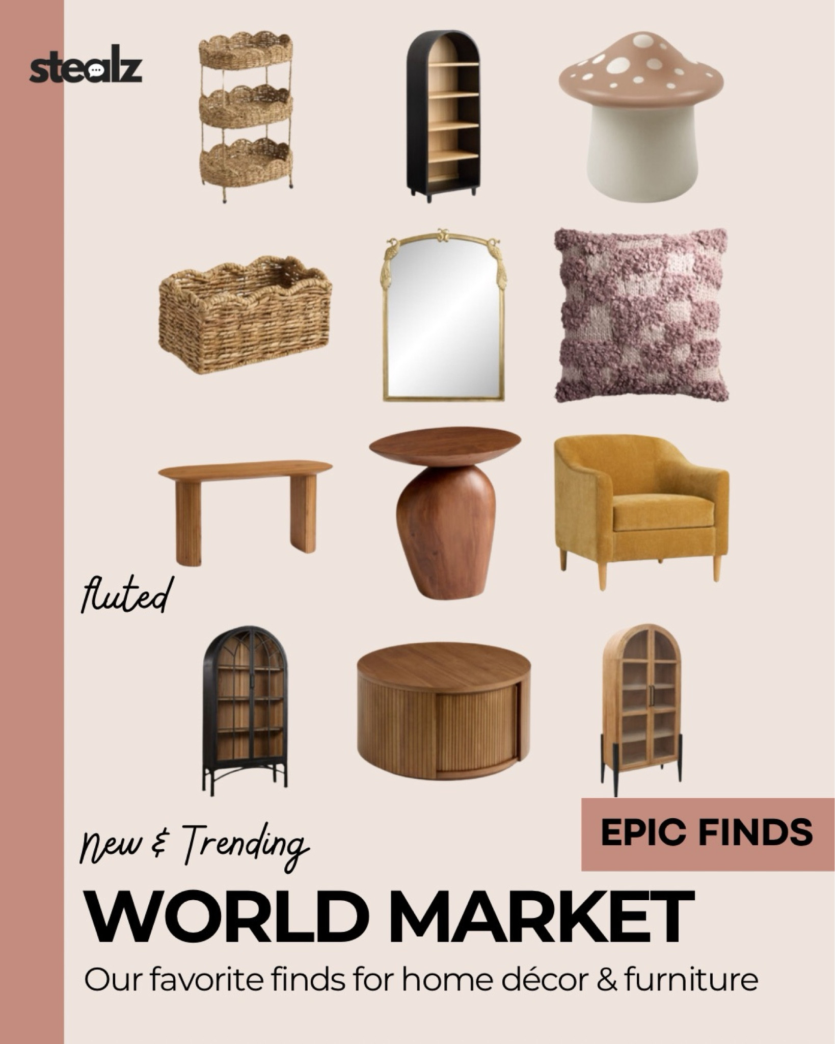 Cost Plus World Market #furniture #arched #fluted #modern #boho #anthropolgie #dupe #mushrooms
#homeessentials #kitchenessentials

#LTKSaleAlert #LTKSeasonal #LTKHome #LTKFindsUnder100 #LTKHome #LTKSummerSales